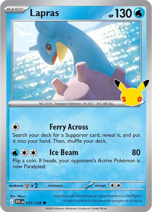 Lapras 017/128 30th Celebration