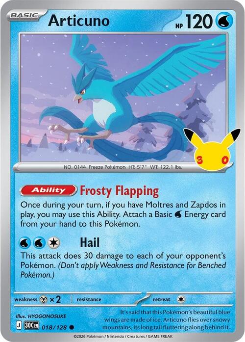 Articuno 018/128 30th Celebration