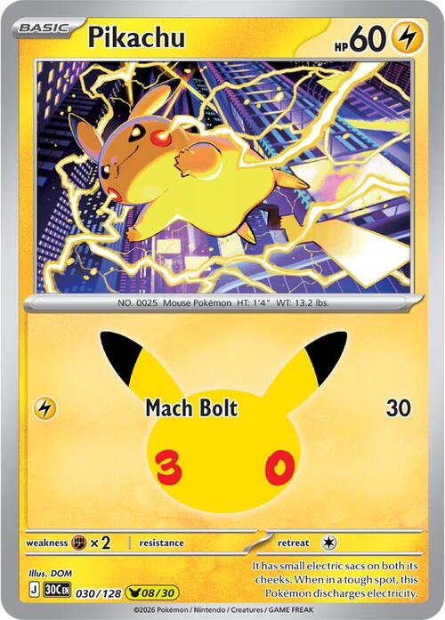 Pikachu 8/30 30th Celebration