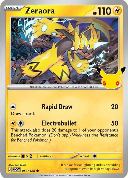 Zeraora 057/128 30th Celebration