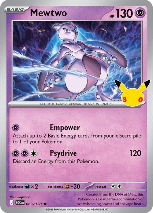 Mewtwo 063/128 30th Celebration