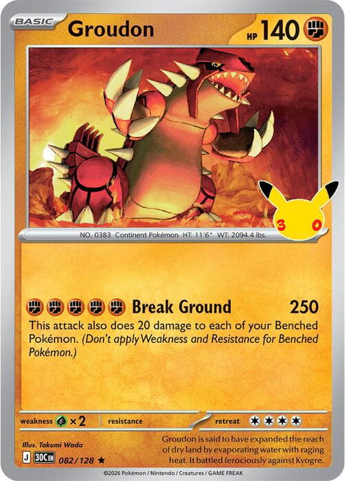 Groudon 082/128 30th Celebration