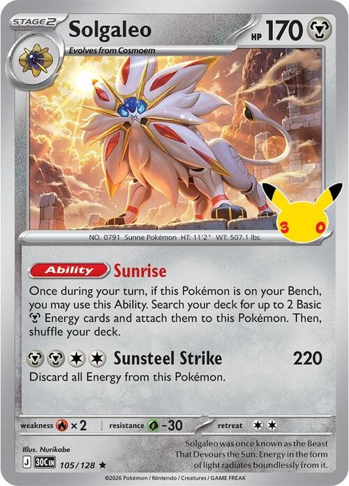 Solgaleo 105/128 30th Celebration