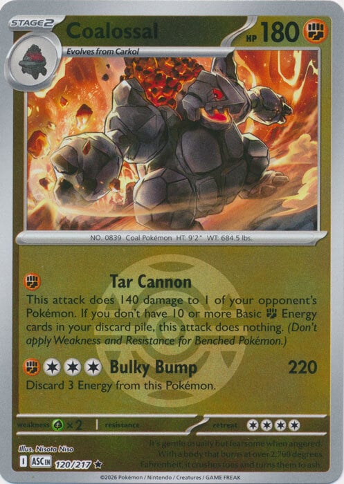 Coalossal 120/217 Ascended Heroes - Ball & Rocket Reverse Holo