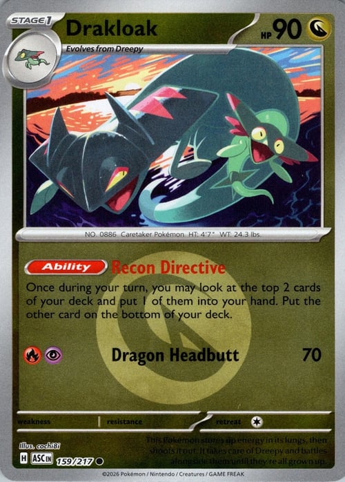 Drakloak 159/217 Ascended Heroes - Energy Reverse Holo
