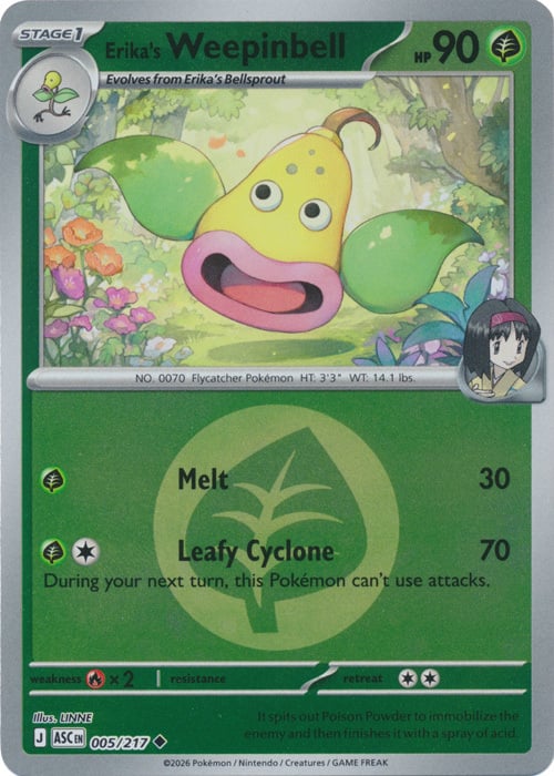 Erika's Weepinbell 005/217 Ascended Heroes - Energy Reverse Holo