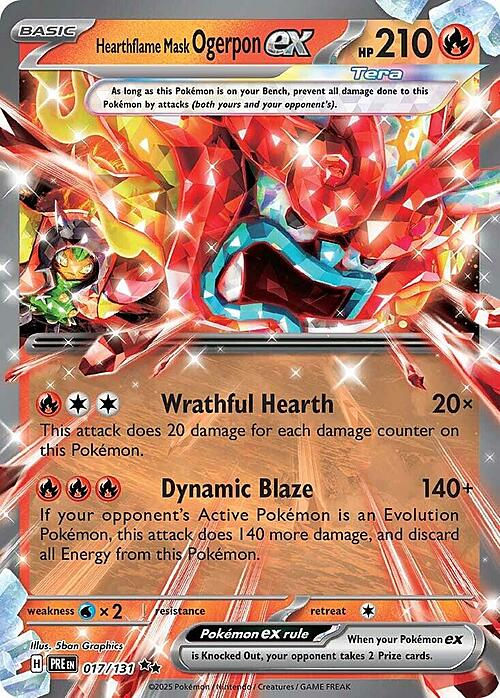 Hearthflame Mask Ogerpon ex 017/131 Prismatic Evolutions