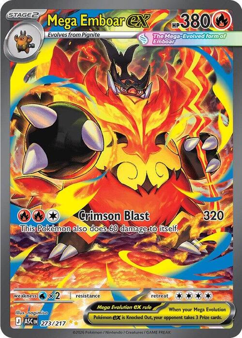 Mega Emboar ex 273/217 Ascended Heroes