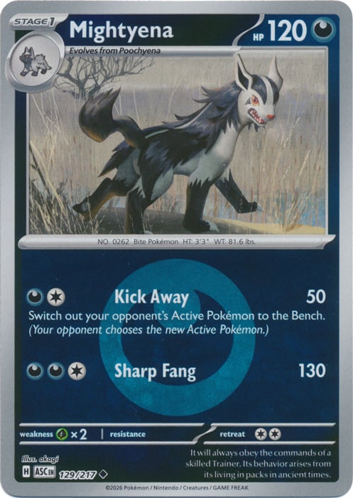 Mightyena 129/217 Ascended Heroes - Energy Reverse Holo