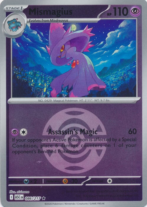 Mismagius 086/217 Ascended Heroes - Ball & Rocket Reverse Holo