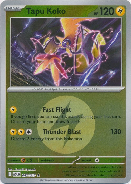 Tapu Koko 067/217 Ascended Heroes - Energy Reverse Holo