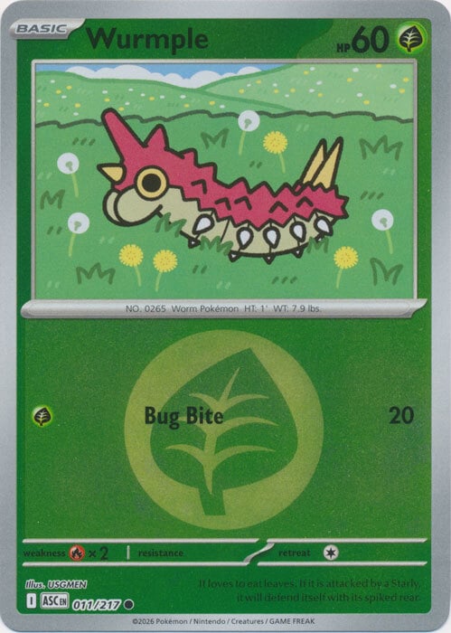 Wurmple 011/217 Ascended Heroes - Energy Reverse Holo