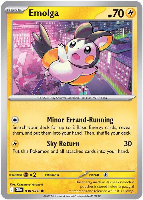 Emolga 030/086 Chaos Rising