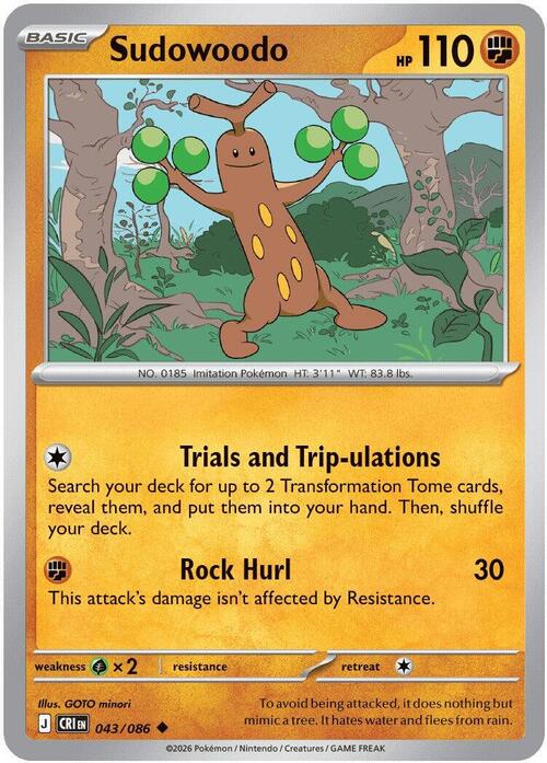 Sudowoodo 043/086 Chaos Rising