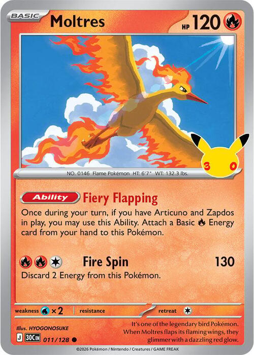 Moltres 011/128 30th Celebration