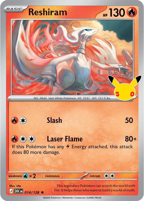 Reshiram 014/128 30th Celebration