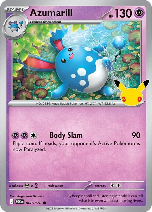 Azumarill 068/128 30th Celebration