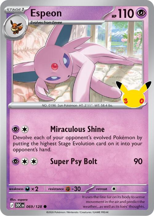 Espeon 069/128 30th Celebration