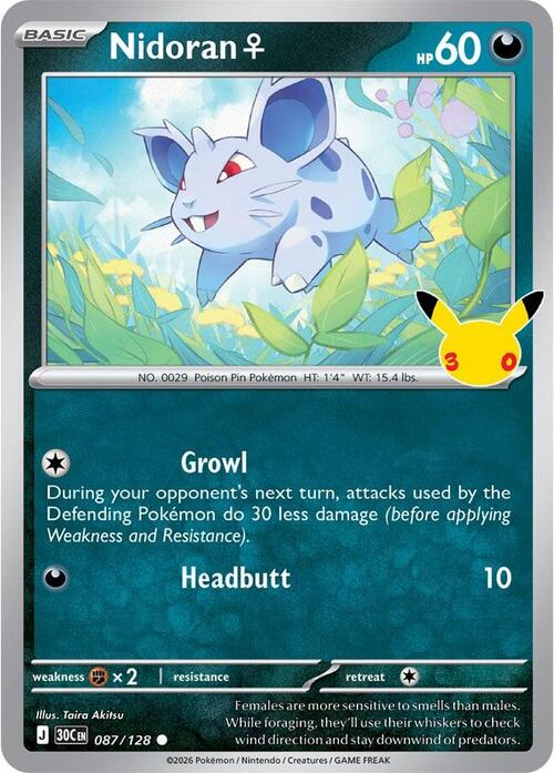 Nidoran 087/128 30th Celebration