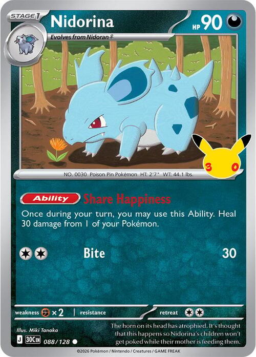 Nidorina 088/128 30th Celebration
