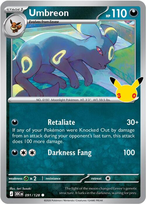 Umbreon 091/128 30th Celebration