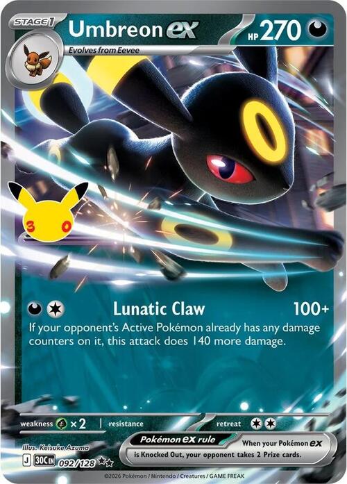 Umbreon ex 092/128 30th Celebration