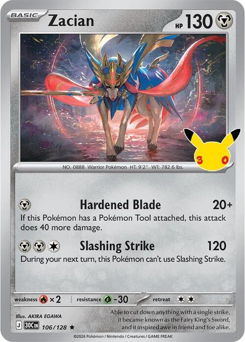 Zacian 106/128 30th Celebration