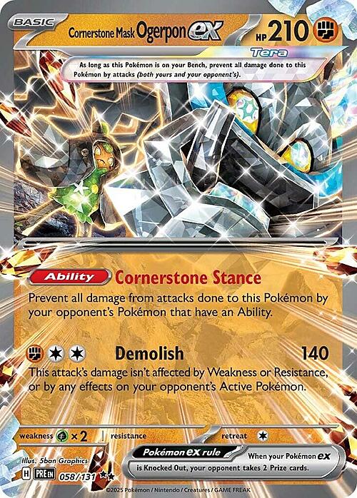 Cornerstone Mask Ogerpon ex 058/131 Prismatic Evolutions