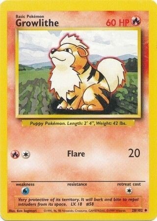 Growlithe 28/102 Base Set