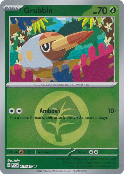 Grubbin 017/217 Ascended Heroes - Energy Reverse Holo