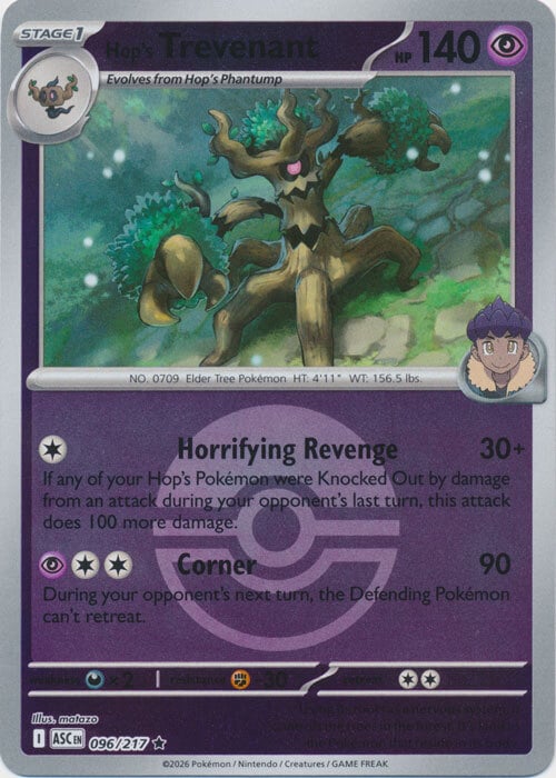 Hop's Trevenant 096/217 Ascended Heroes - Ball & Rocket Reverse Holo