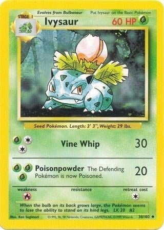 Ivysaur 30/102 Base Set