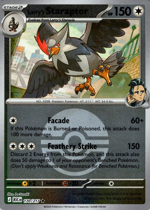 Larry's Staraptor 170/217 Ascended Heroes - Ball & Rocket Reverse Holo