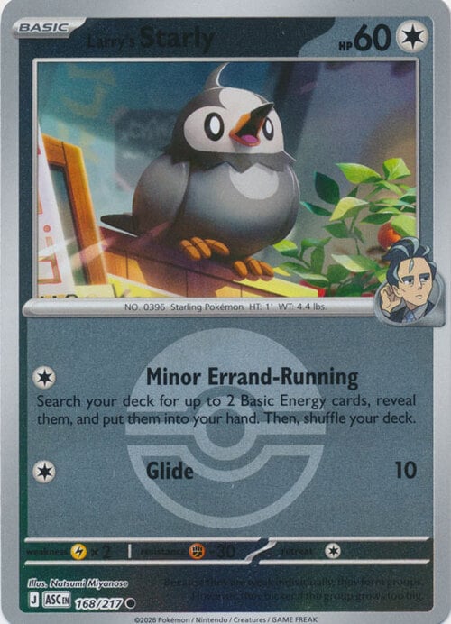 Larry's Starly 168/217 Ascended Heroes - Ball & Rocket Reverse Holo