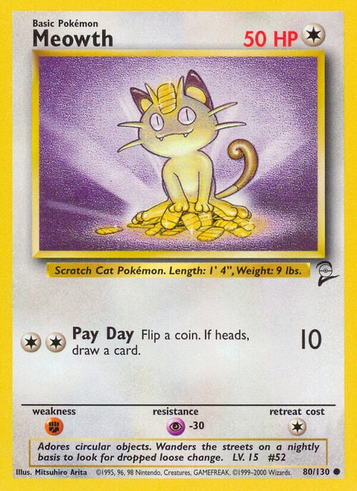 Meowth 80/130 Base Set 2