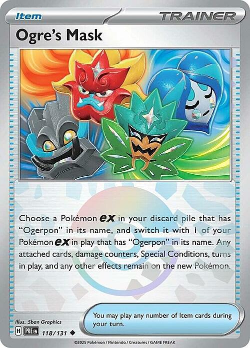Ogre's Mask 118/131 Prismatic Evolutions - Poké Ball Reverse Holo