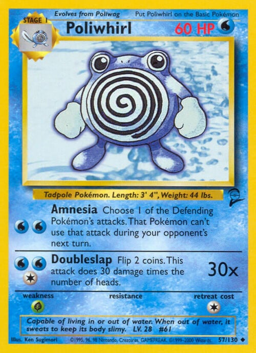 Poliwhirl 57/130 Base Set 2