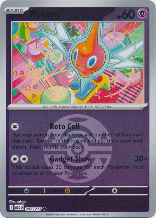 Rotom 092/217 Ascended Heroes - Ball & Rocket Reverse Holo