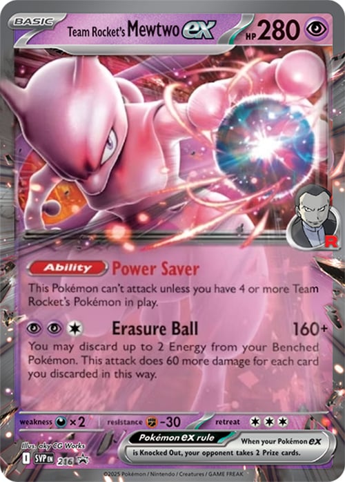 Team Rocket's Mewtwo ex 216 SV Black Star Promos