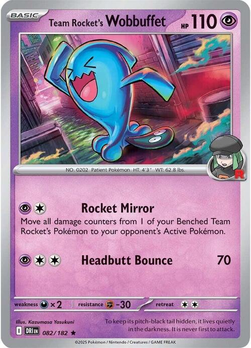 Team Rocket's Wobbuffet 082/182 Destined Rivals